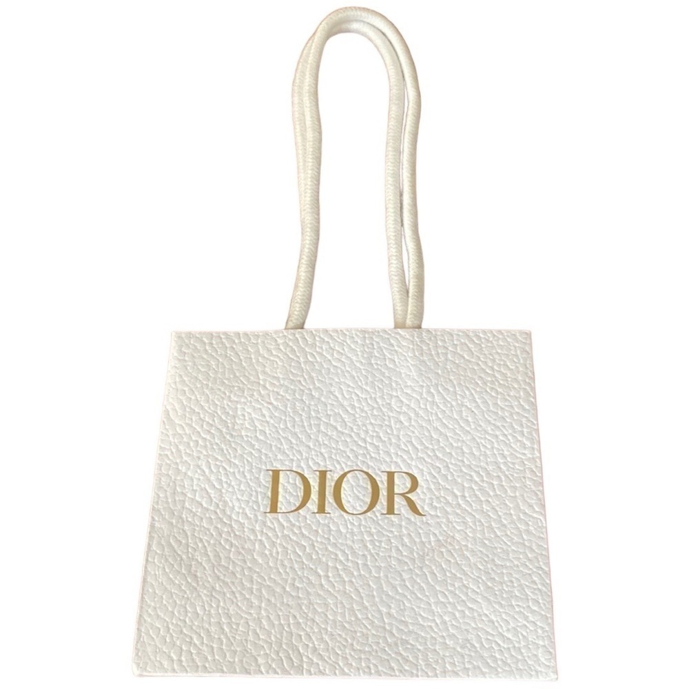 Dior white and gold mini shopping bag